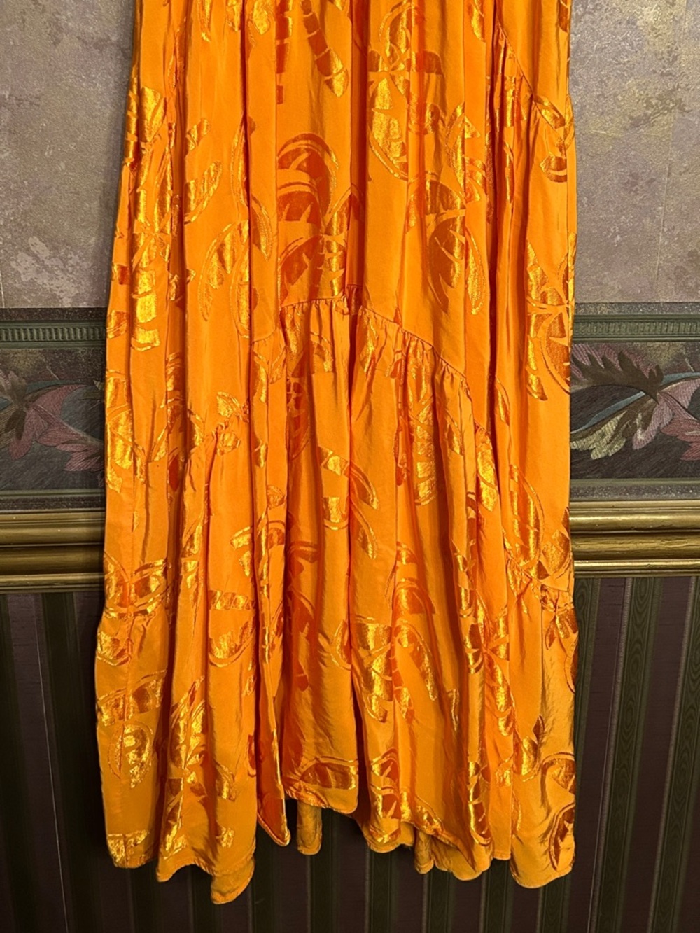 FARM Rio Orange Satin V-Neck Maxi Dress - Picture 6 of 10